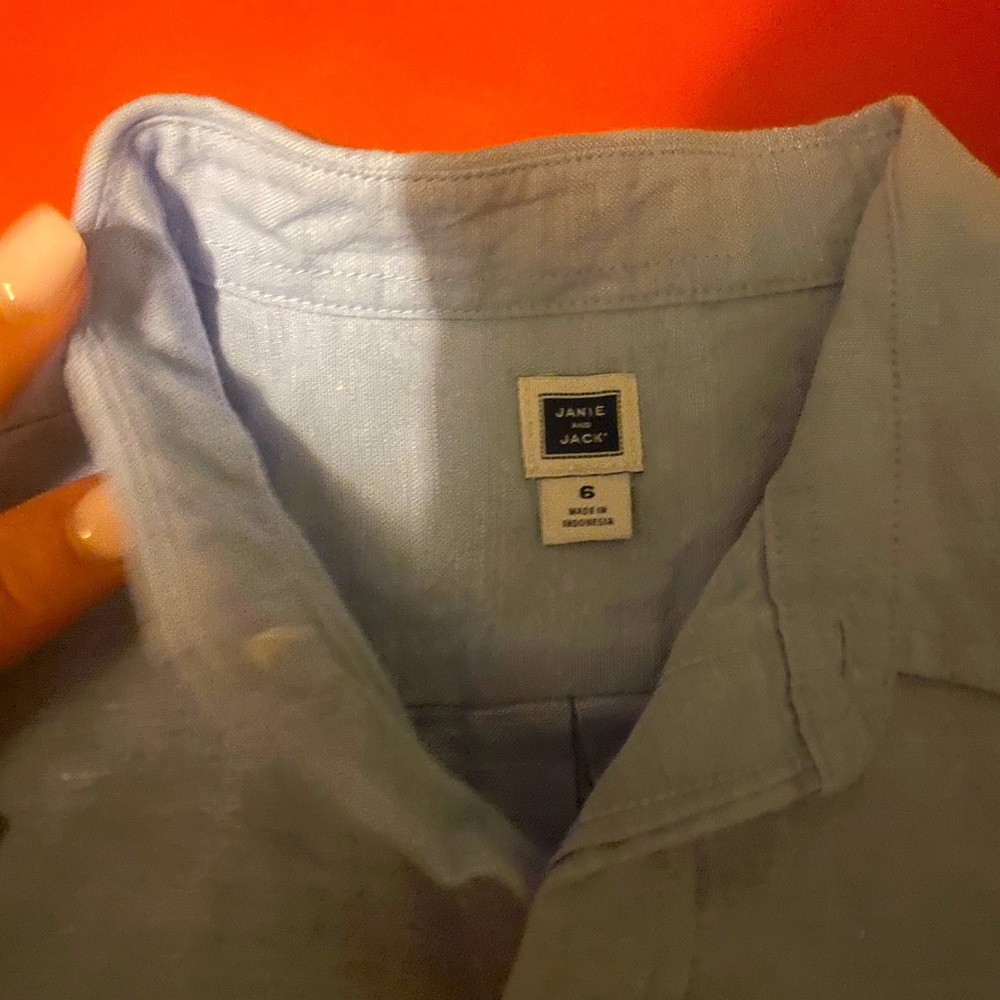 janie and jack button down boys size 6